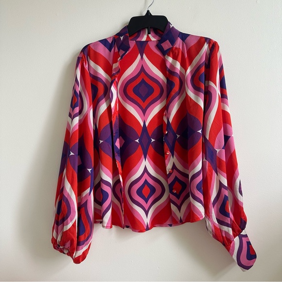 Alexis Multicolor Patterned Blouse size S - Picture 8 of 15